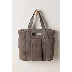 Free People Suede Caravan Tote- charcoal